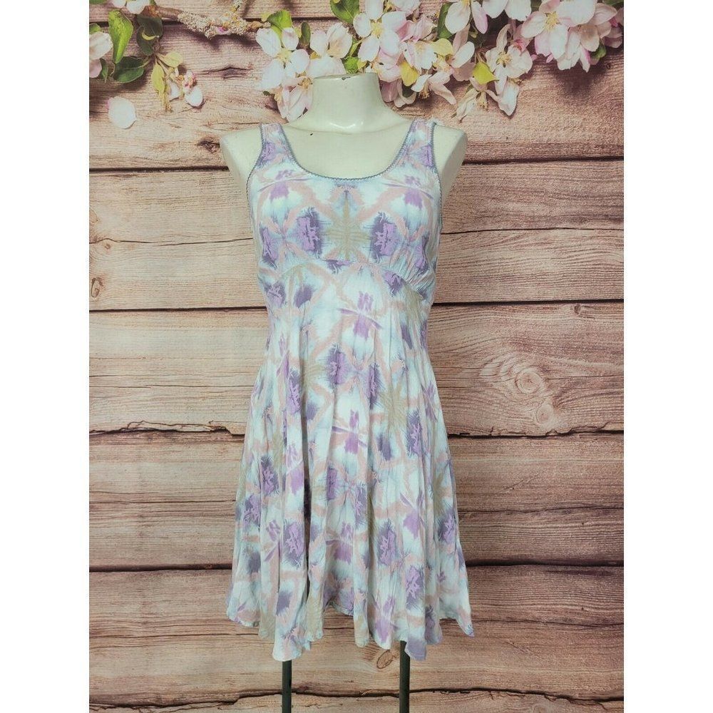 Free People Tie dye print Pastel Color Size 0 Sleeveless Scoop Neck Sundress